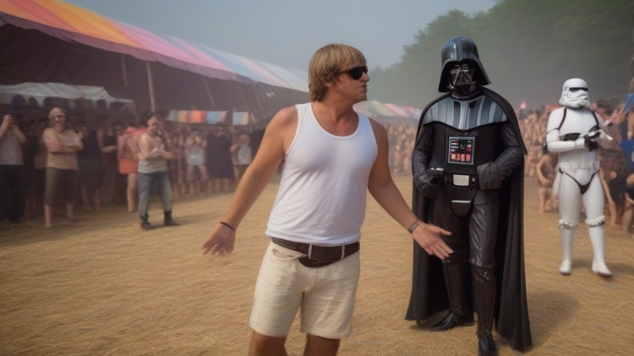 Luke Skywalker and Dark Vader at Ozora Festival