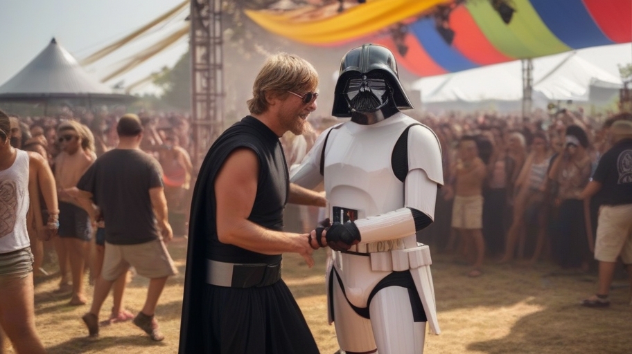 Luke Skywalker at psytrance festival